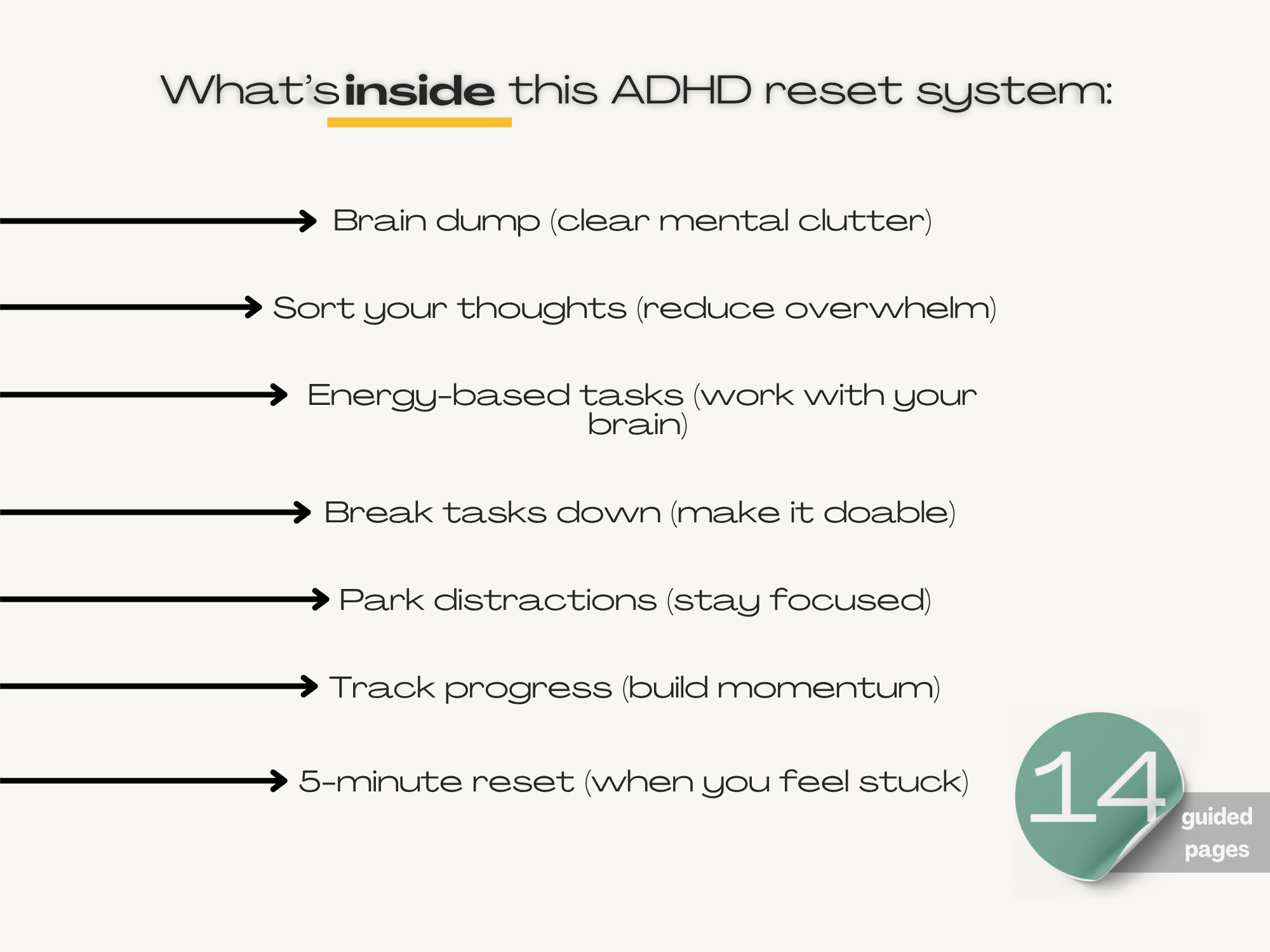 ADHD Overwhelm Reset System | Clear Mental Clutter Into Next Steps
