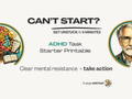 ADHD Task Starter Printable | Get Unstuck in 5 Minutes