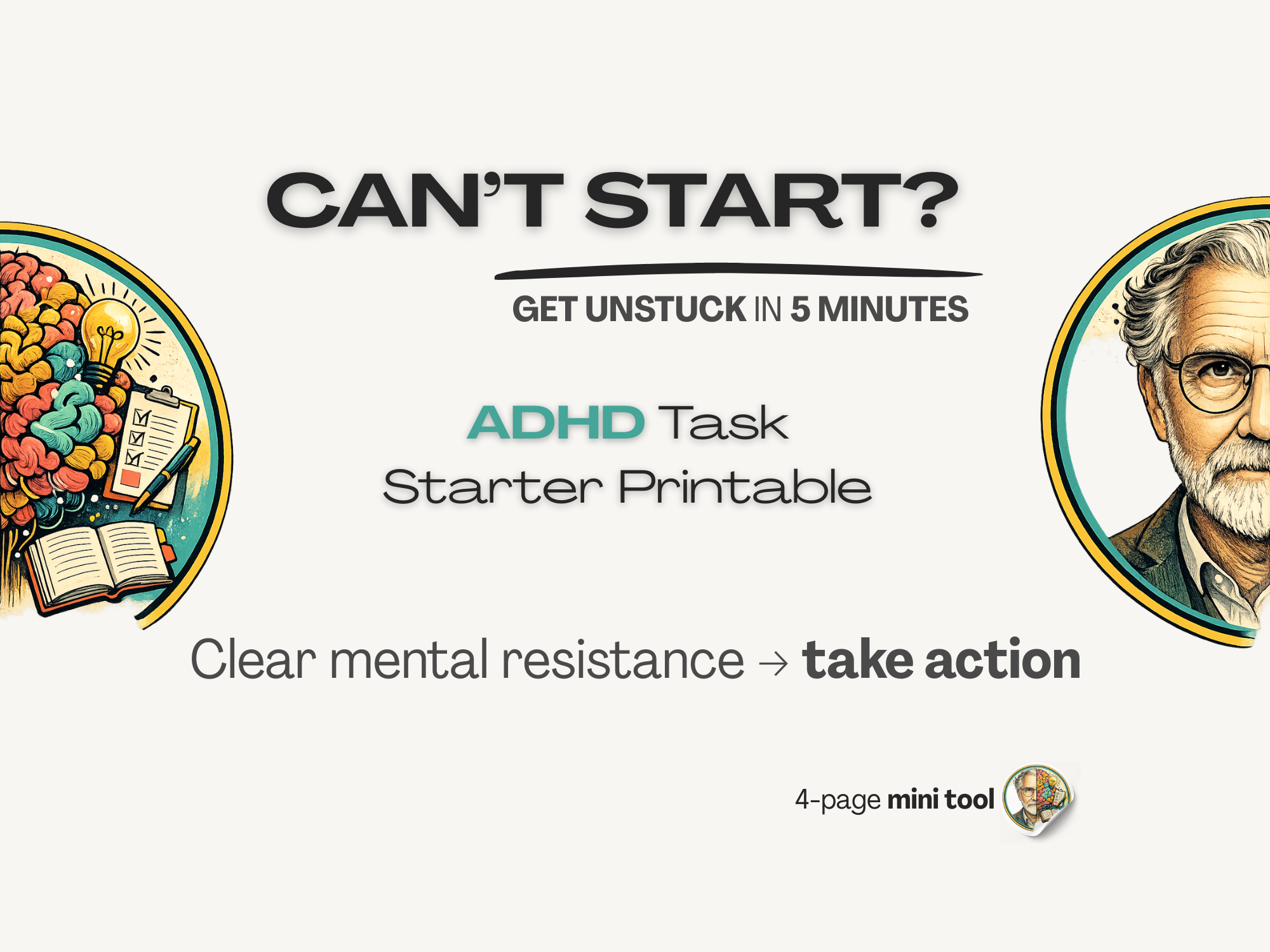 ADHD Task Starter Printable | Get Unstuck in 5 Minutes
